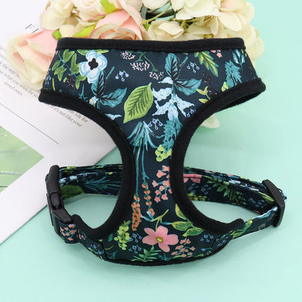 Dog Harness Flower Printed