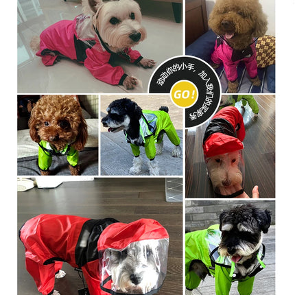 Pet Dog Raincoat The Dog Face Jumpsuit