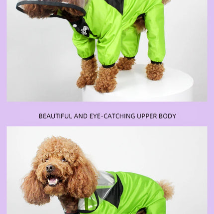 Pet Dog Raincoat The Dog Face Jumpsuit