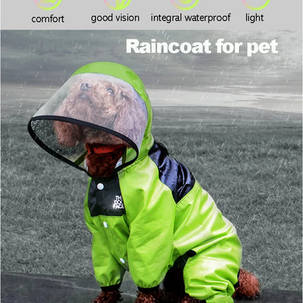 Pet Dog Raincoat The Dog Face Jumpsuit