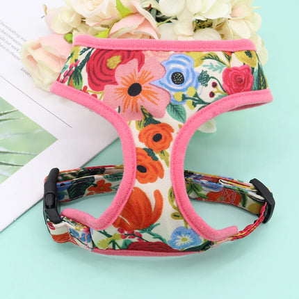 Dog Harness Flower Printed