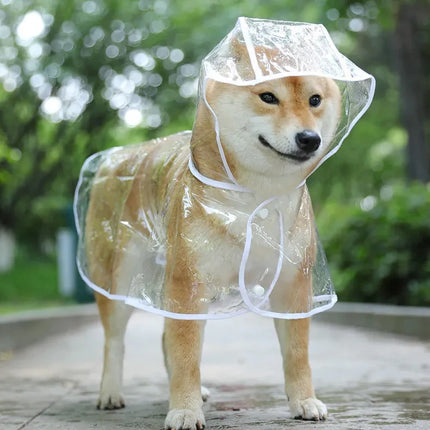 Pet Dog Puppy Transparent Rainwear Raincoat Pet Hooded Waterproof Jacket