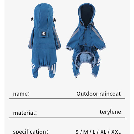 Dog Raincoat Waterproof Reflective Sun Protective Suit Breathable Outdoor