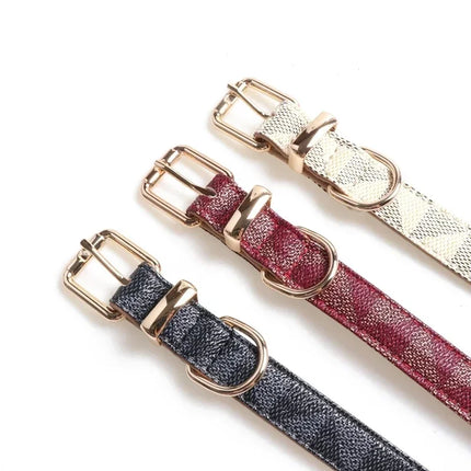Dog Collar Luxury Designer Leather Collar for Small Medium Large Pet