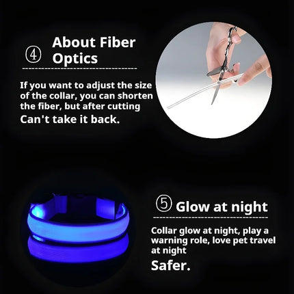 Dog Collar Nylon LED Night Safety