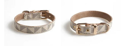 Dog Collar Luxury Designer Leather Collar for Small Medium Large Pet