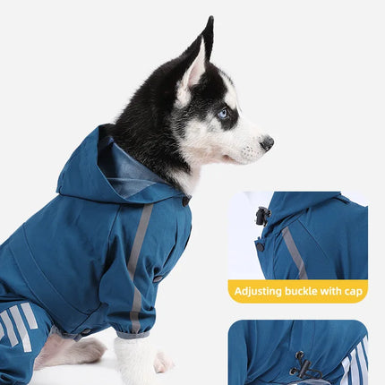 Dog Raincoat Waterproof Reflective Sun Protective Suit Breathable Outdoor