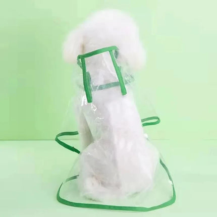 Pet Dog Puppy Transparent Rainwear Raincoat Pet Hooded Waterproof Jacket