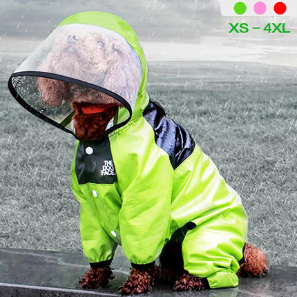Pet Dog Raincoat The Dog Face Jumpsuit