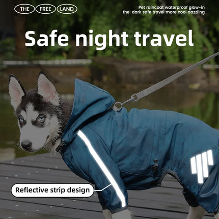 Dog Raincoat Waterproof Reflective Sun Protective Suit Breathable Outdoor