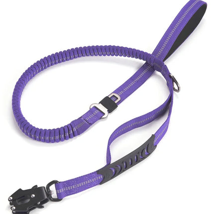 Reflective Shock Absorbing Pet Leashes with Car Seatbelt for Large Dogs