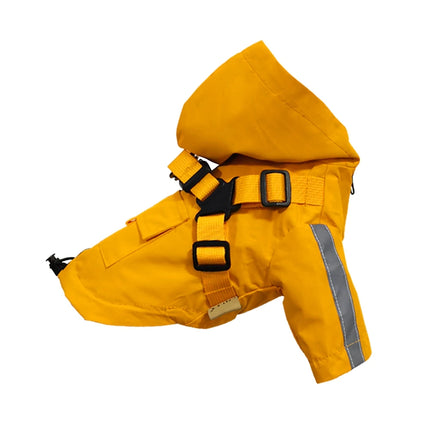 Dog Raincoat with Hooded and Leash Ring Waterproof