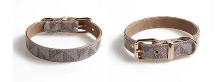 Dog Collar Luxury Designer Leather Collar for Small Medium Large Pet