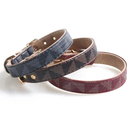 Dog Collar Luxury Designer Leather Collar for Small Medium Large Pet