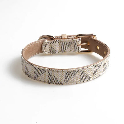 Dog Collar Luxury Designer Leather Collar for Small Medium Large Pet