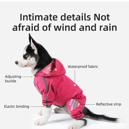 Dog Raincoat Waterproof Reflective Sun Protective Suit Breathable Outdoor