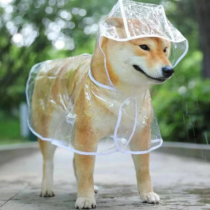 Pet Dog Puppy Transparent Rainwear Raincoat Pet Hooded Waterproof Jacket