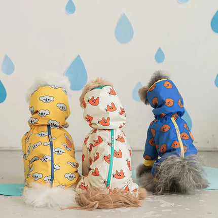 Dog Raincoats Pet Dog Raincoat Hooded Jumpsuit
