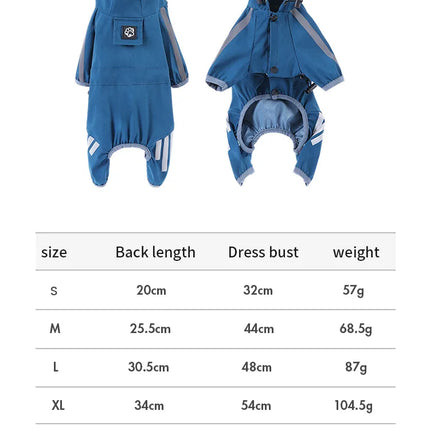 Dog Raincoat Waterproof Reflective Sun Protective Suit Breathable Outdoor