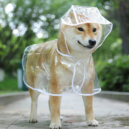 Pet Dog Puppy Transparent Rainwear Raincoat Pet Hooded Waterproof Jacket