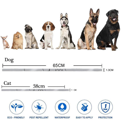 Flea And Tick Collar Silicone Adjustable Dogs Cats Collar 8 Month Protection