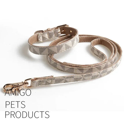 Dog Collar Luxury Designer Leather Collar for Small Medium Large Pet