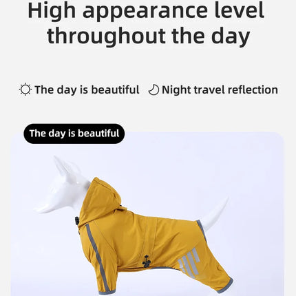 Dog Raincoat Waterproof Reflective Sun Protective Suit Breathable Outdoor