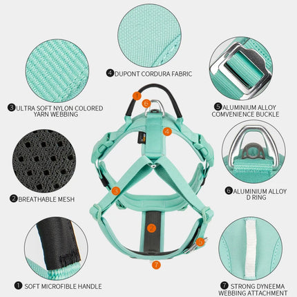 SMALL COMBINATION Pet Harness No Pull Adjustable Comfortable Control