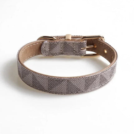 Dog Collar Luxury Designer Leather Collar for Small Medium Large Pet