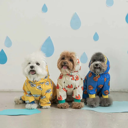 Dog Raincoats Pet Dog Raincoat Hooded Jumpsuit